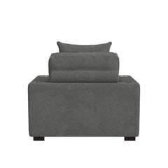 Arizona Chaise with 1 Pillow 20", 2 Cupholders and 2 USB in Steno Charcoal