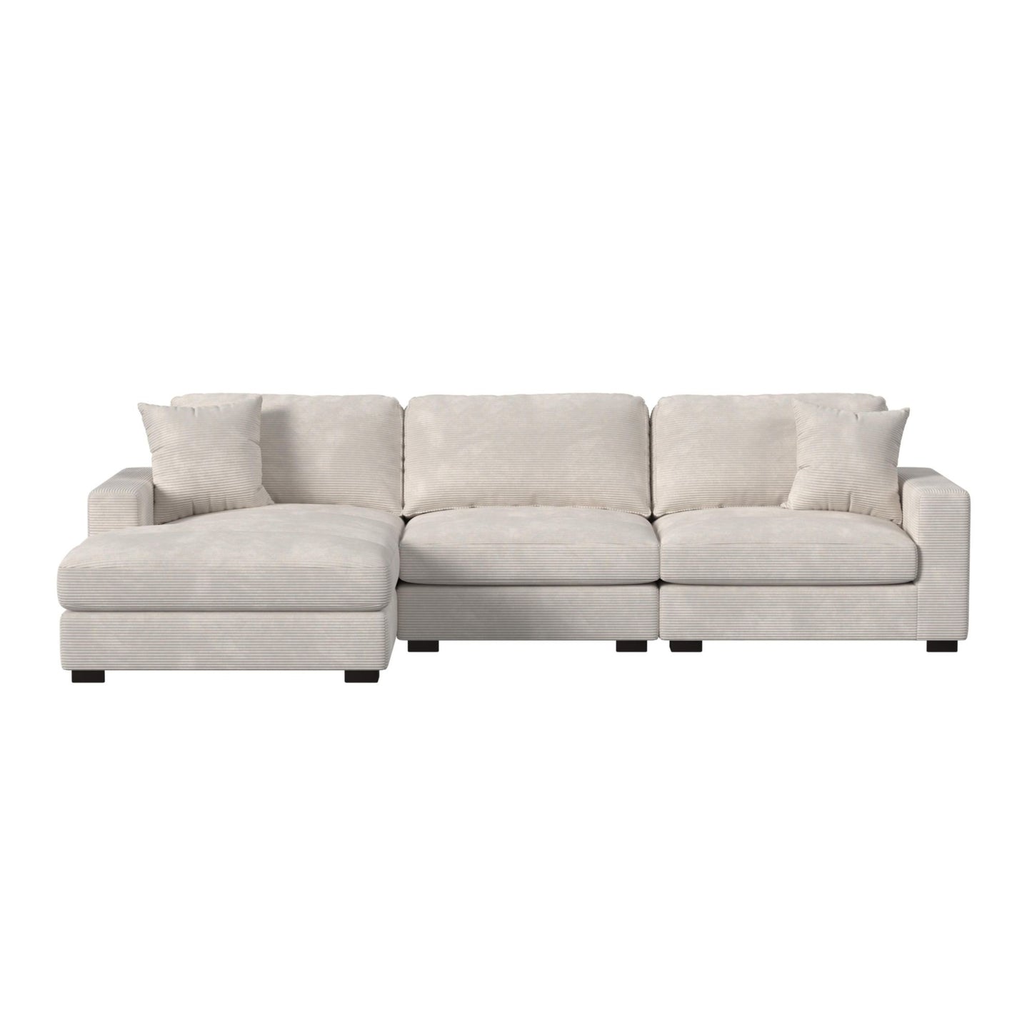 Arizona Modular 3PC Sectional Set with LHF Chaise in Steno Beige
