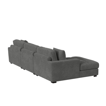 Arizona Modular 3PC Sectional Set with LHF Chaise in Steno Charcoal