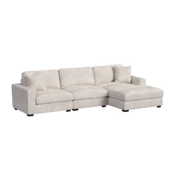 Arizona Modular 3Pc Sectional Set With Rhf Chaise In Steno Beige