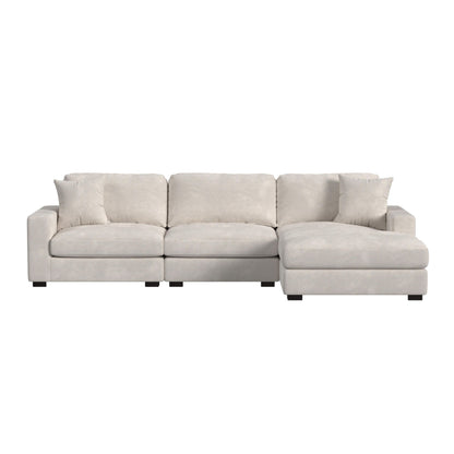 Arizona Modular 3PC Sectional Set with RHF Chaise in Steno Beige