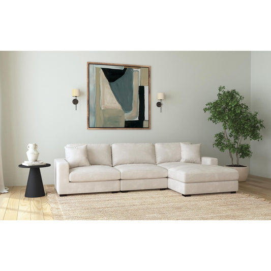 Arizona Modular 3PC Sectional Set with RHF Chaise in Steno Beige