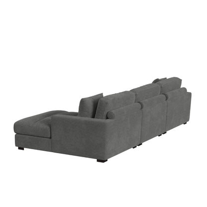 Arizona Modular 3PC Sectional Set with RHF Chaise in Steno Charcoal