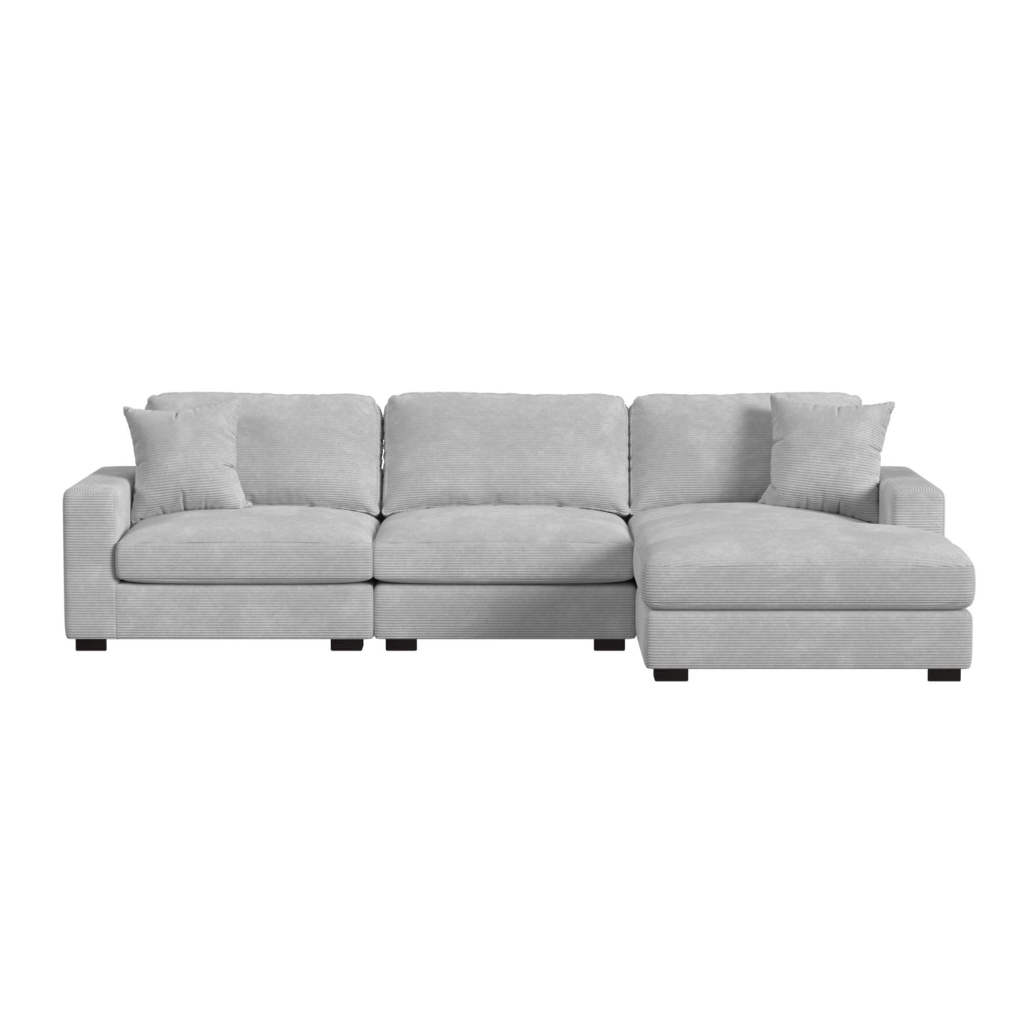 Arizona Modular 3PC Sectional Set with RHF Chaise in Steno Stone