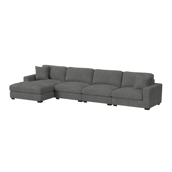Arizona Modular 4Pc Sectional Set With Lhf Chaise In Steno Charcoal