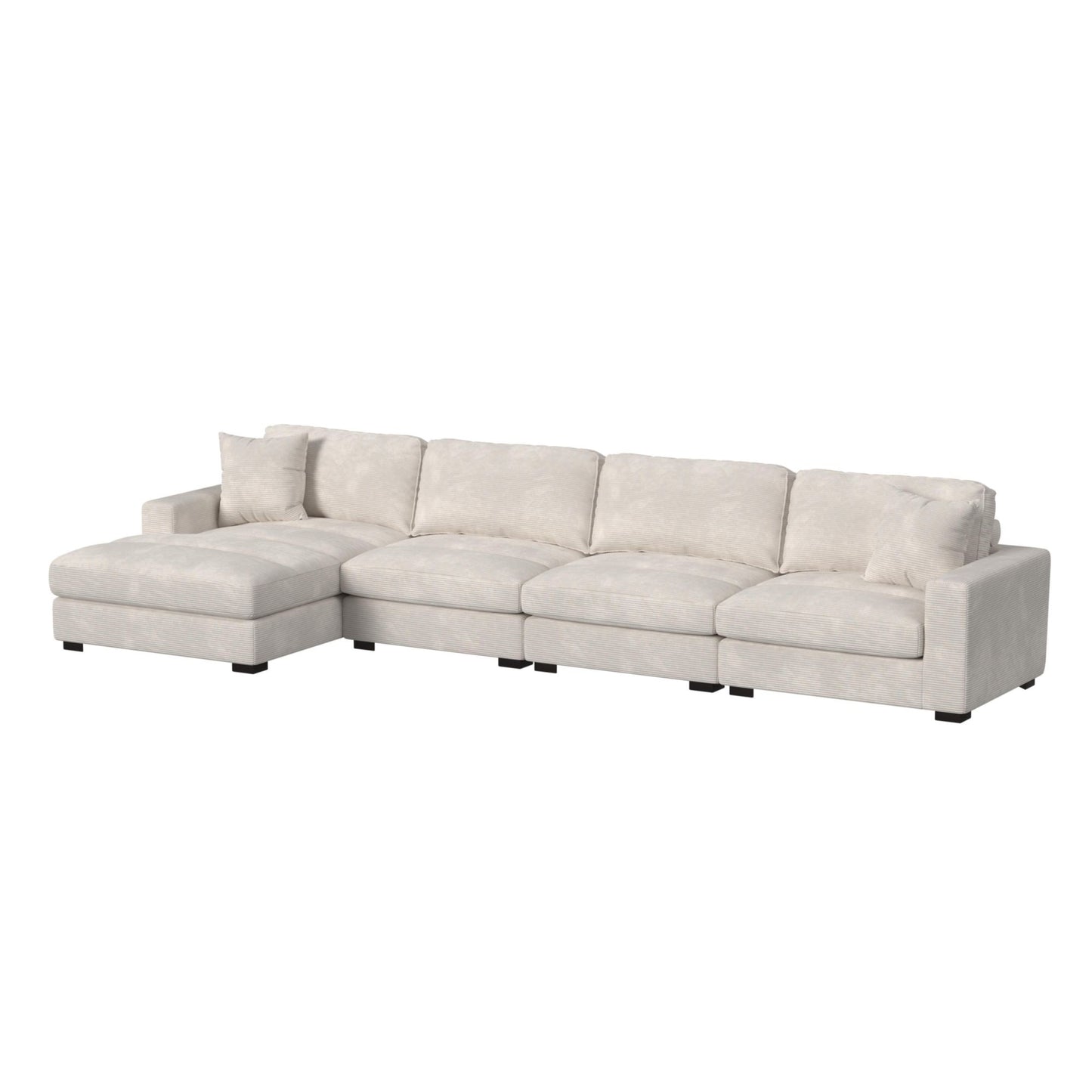 Arizona Modular 4PC Sectional Set with LHF Chaise in Steno Beige