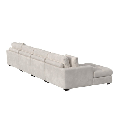 Arizona Modular 4PC Sectional Set with LHF Chaise in Steno Beige