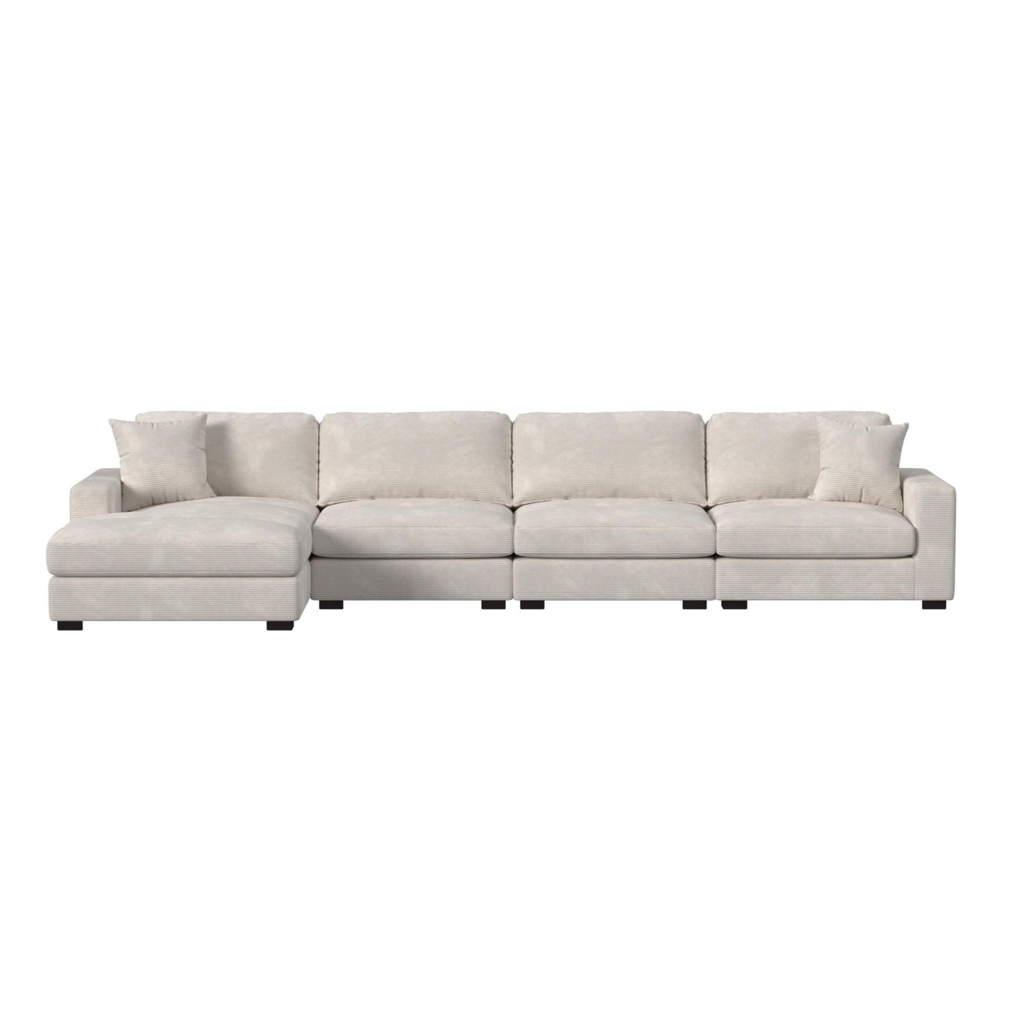 Arizona Modular 4PC Sectional Set with LHF Chaise in Steno Beige