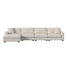 Arizona Modular 4PC Sectional Set with LHF Chaise in Steno Beige