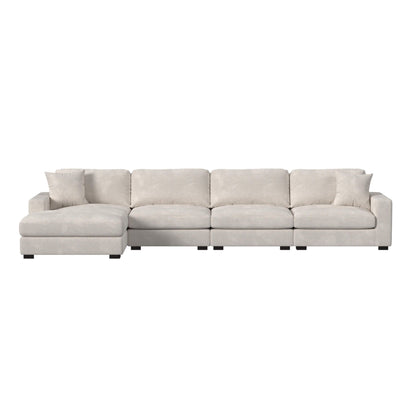 Arizona Modular 4PC Sectional Set with LHF Chaise in Steno Beige
