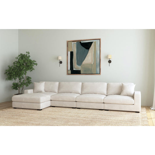 Arizona Modular 4PC Sectional Set with LHF Chaise in Steno Beige