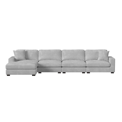 Arizona Modular 4PC Sectional Set with LHF Chaise in Steno Stone