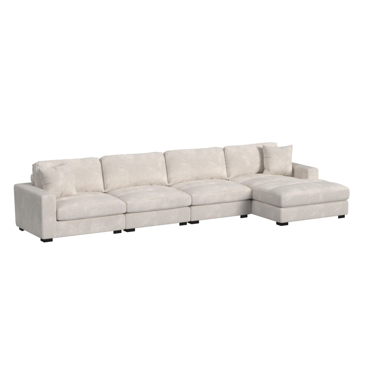Arizona Modular 4PC Sectional Set with RHF Chaise in Steno Beige