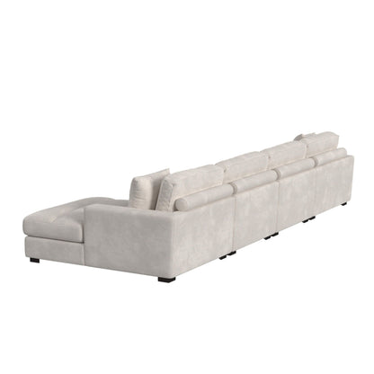 Arizona Modular 4PC Sectional Set with RHF Chaise in Steno Beige