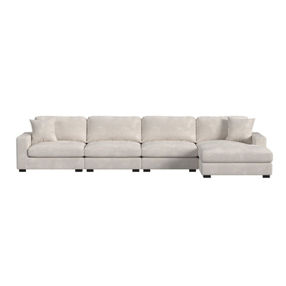 Arizona Modular 4PC Sectional Set with RHF Chaise in Steno Beige