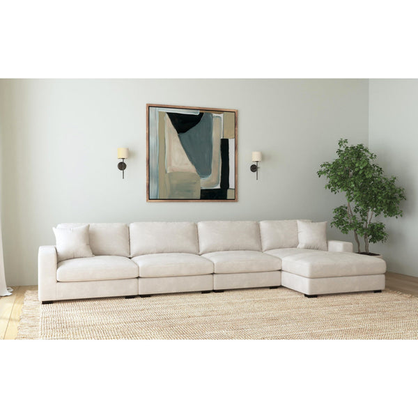 Arizona Modular 4PC Sectional Set with RHF Chaise in Steno Beige