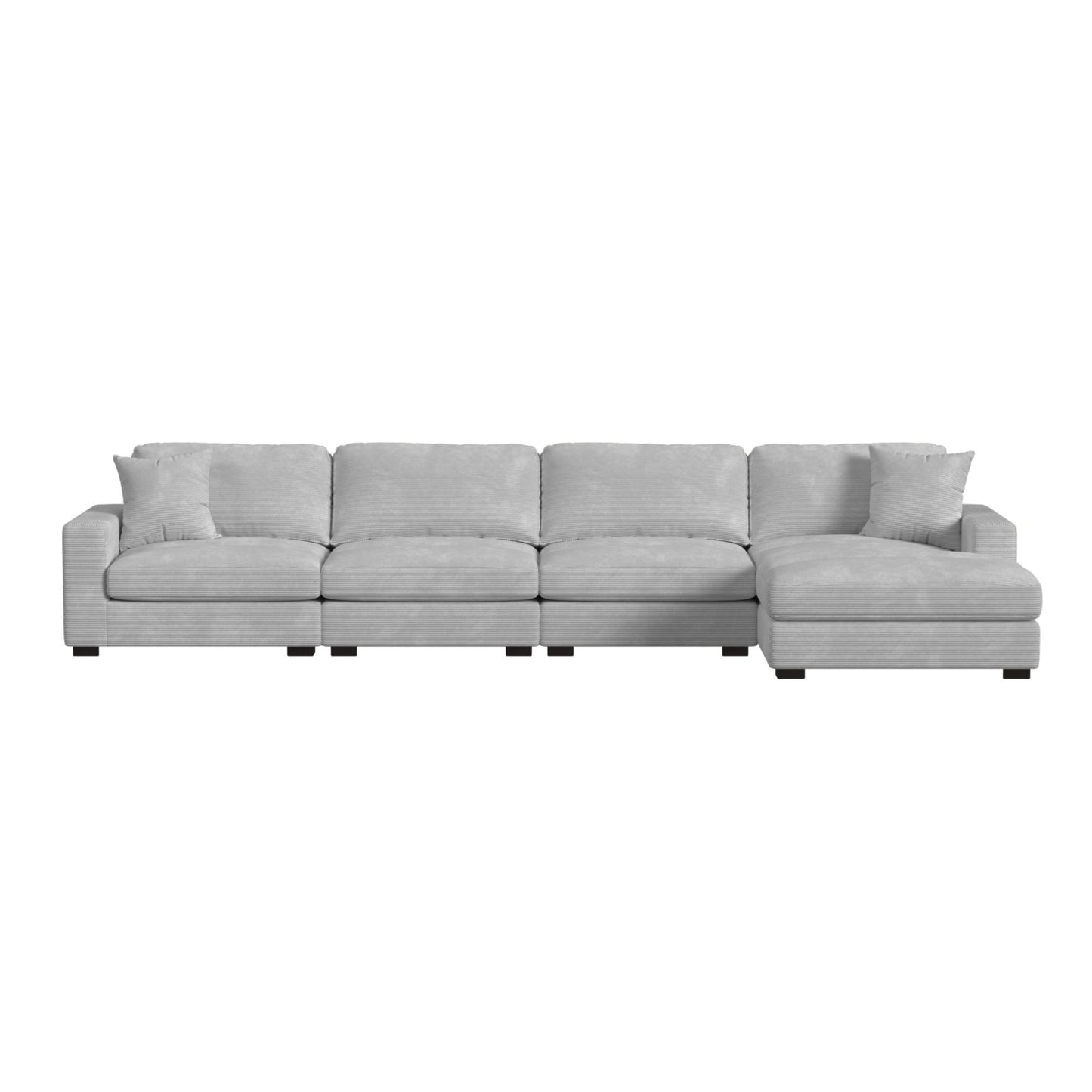 Arizona Modular 4PC Sectional Set with RHF Chaise in Steno Stone