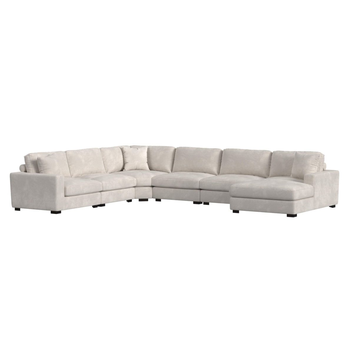 Arizona Modular 6Pc Sectional Set With Rhf Chaise In Steno Beige