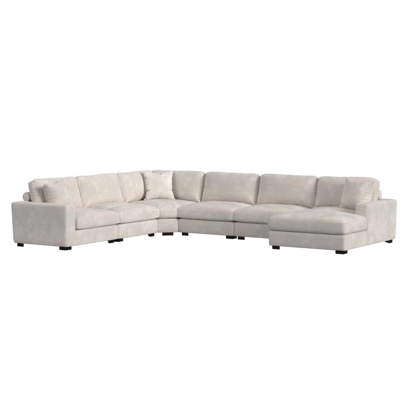 Arizona Modular 7PC Sectional Set with RHF Chaise in Steno Beige