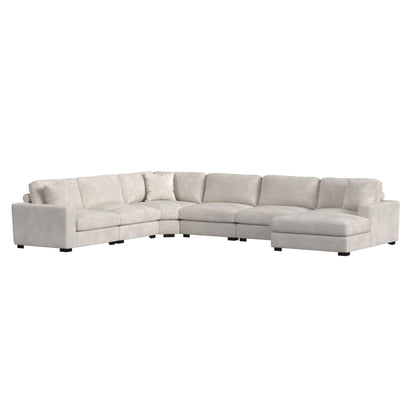 Arizona Modular 7PC Sectional Set with RHF Chaise in Steno Beige