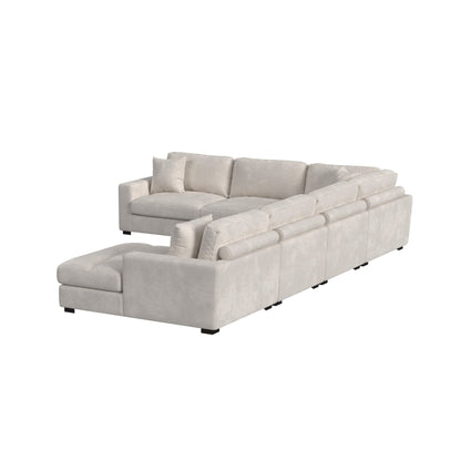 Arizona Modular 6PC Sectional Set with RHF Chaise in Steno Beige