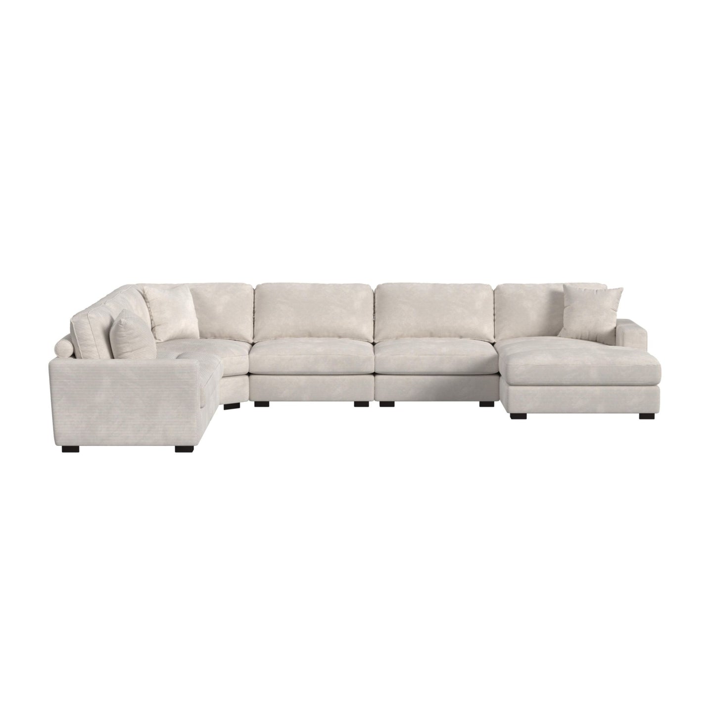 Arizona Modular 6PC Sectional Set with RHF Chaise in Steno Beige