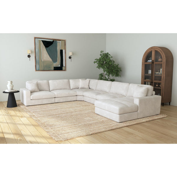 Arizona Modular 6PC Sectional Set with RHF Chaise in Steno Beige