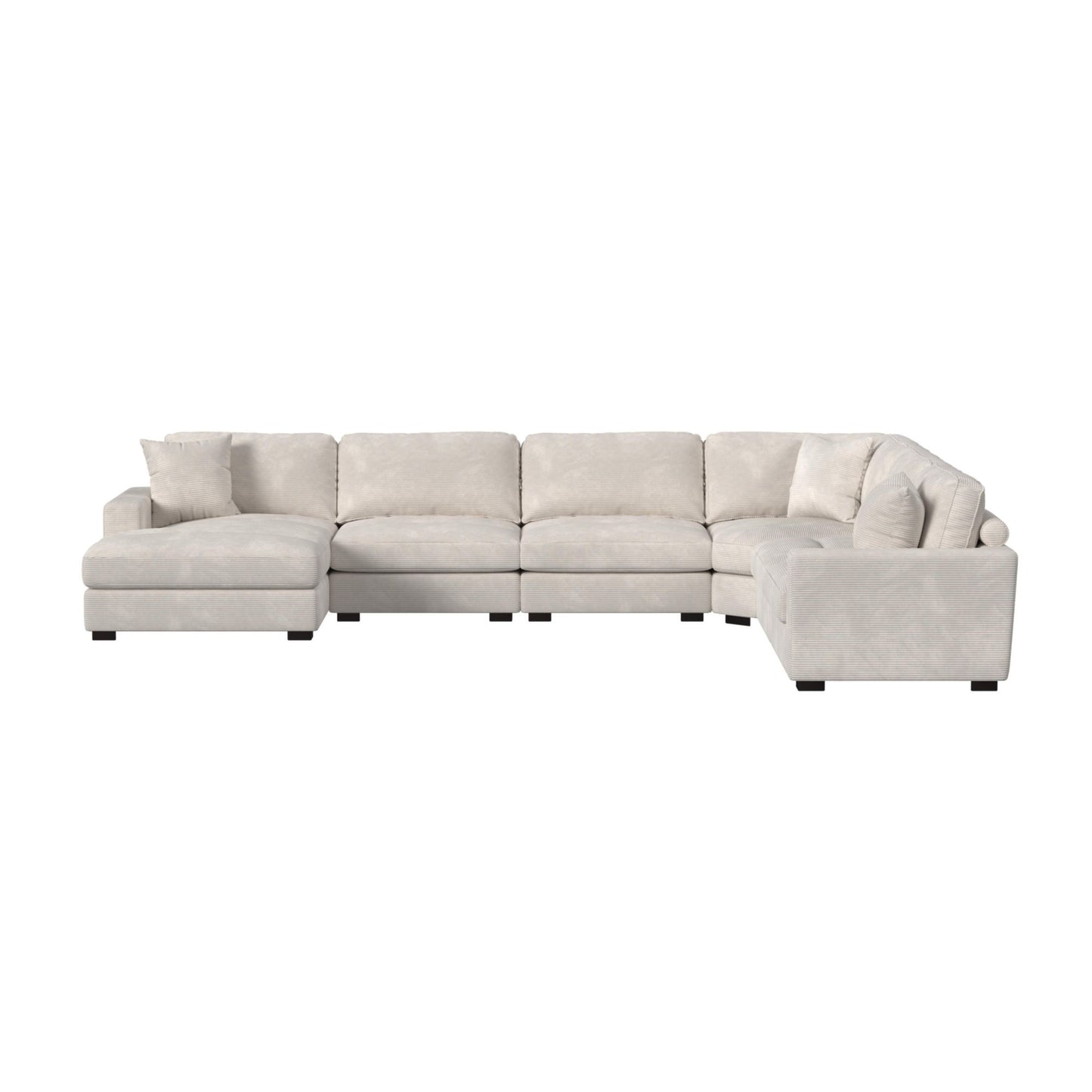 Arizona Modular 6PC Sectional Set with LHF Chaise in Steno Beige