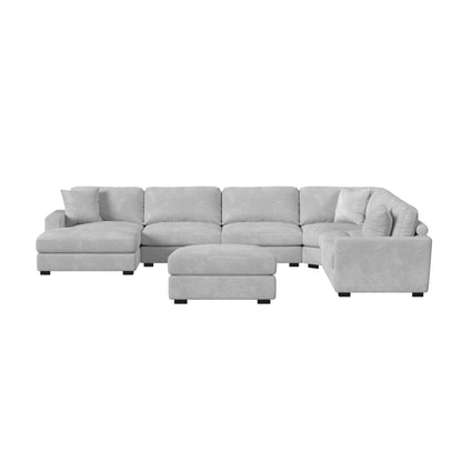 Arizona Modular 7PC Sectional Set with LHF Chaise in Steno Stone
