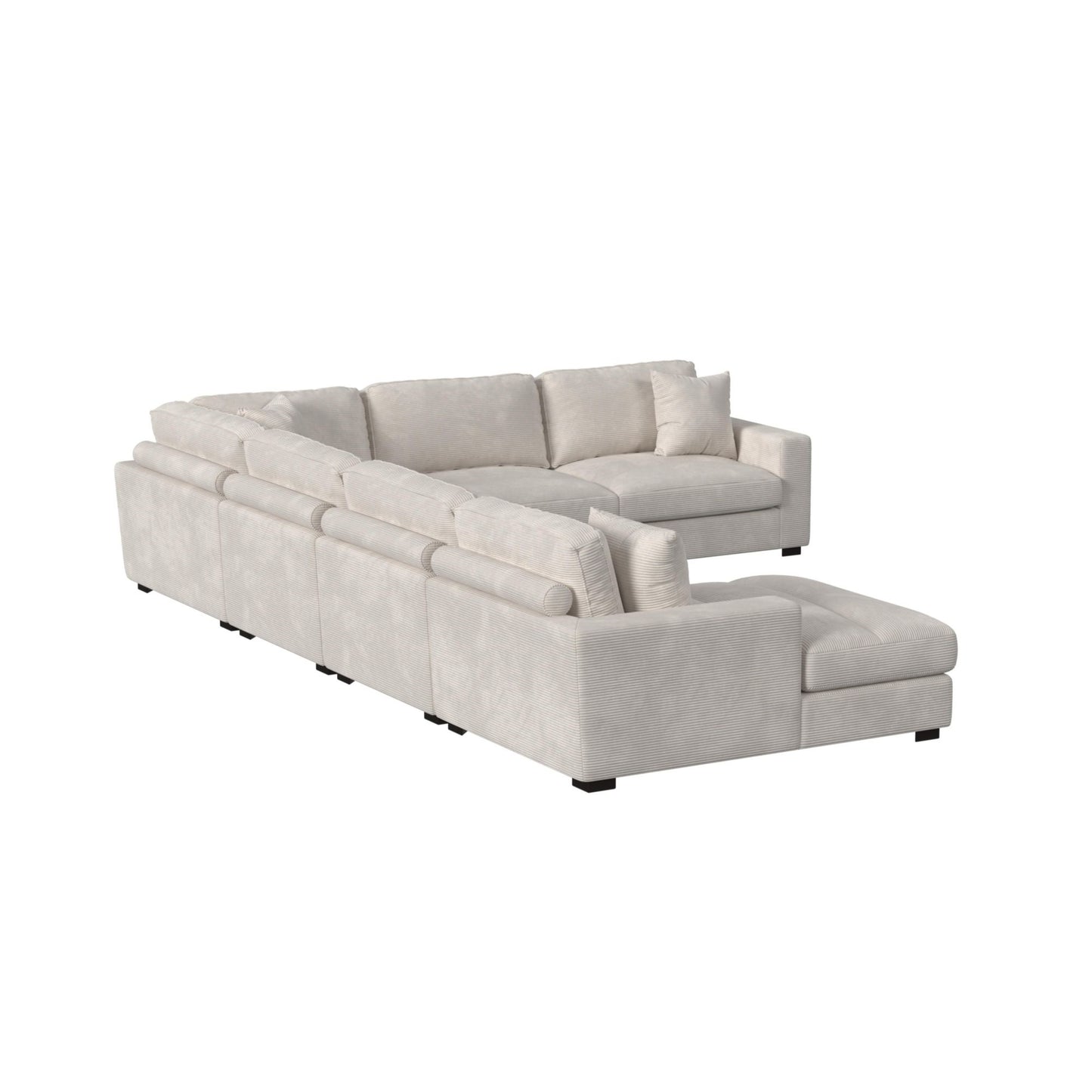 Arizona Modular 7PC Sectional Set with LHF Chaise in Steno Beige