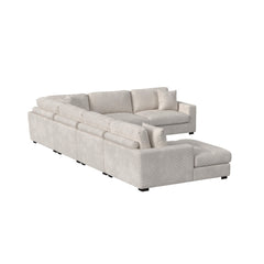 Arizona Modular 6PC Sectional Set with LHF Chaise in Steno Beige