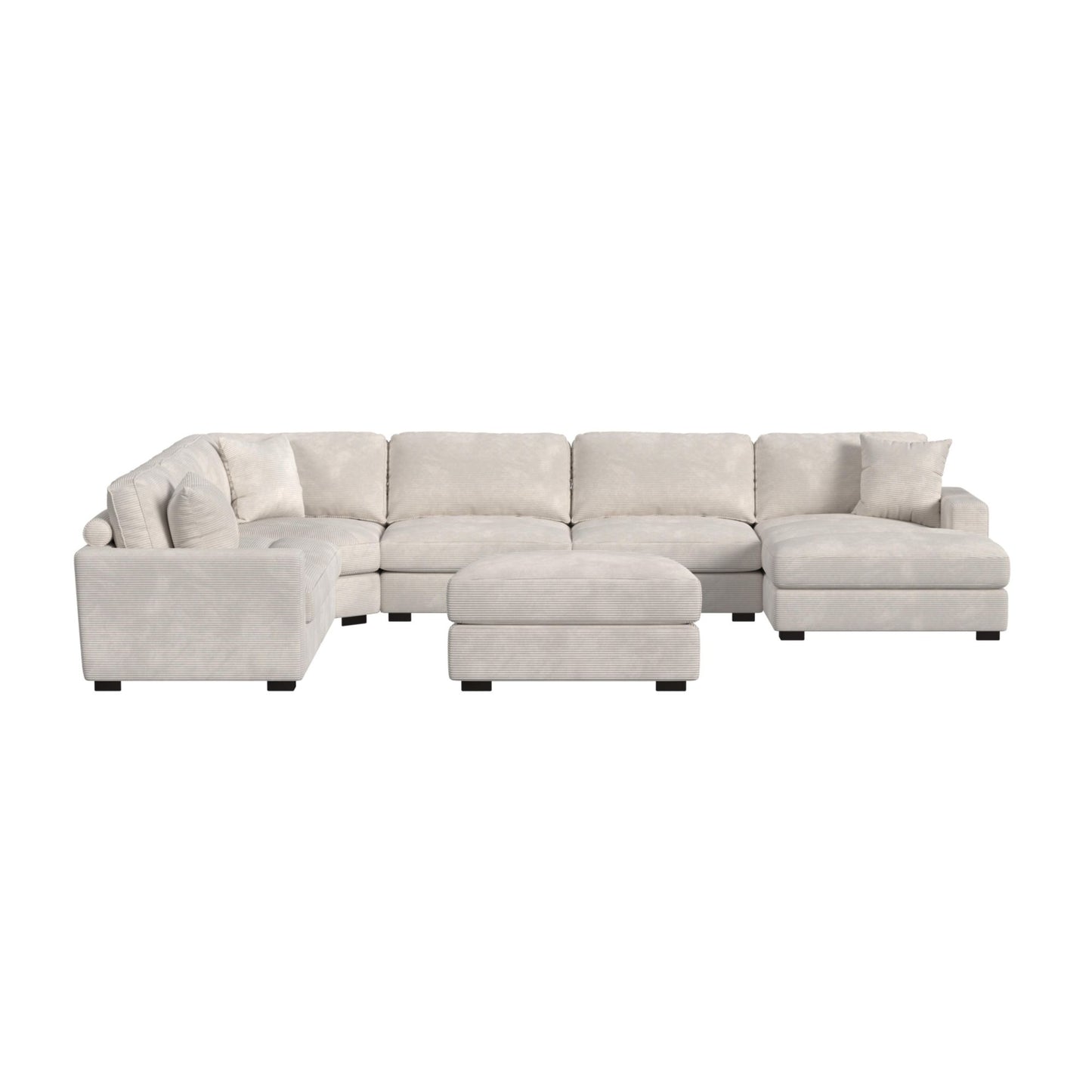 Arizona Modular 7PC Sectional Set with RHF Chaise in Steno Beige
