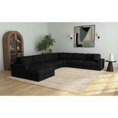 Arizona 6PC Sectional Set with LHF Chaise in Steno Black