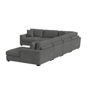 Arizona Modular 7PC Sectional Set with RHF Chaise in Steno Charcoal