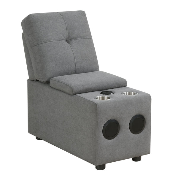 Armani Modular Console W/USB Charger In Columbia Charcoal No Pillow