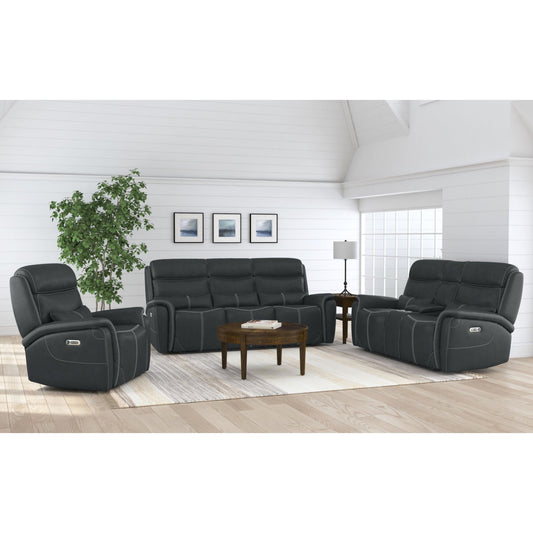 Aruba Power Motion Loveseat with Power Headrest and Console in Pebble Grey
