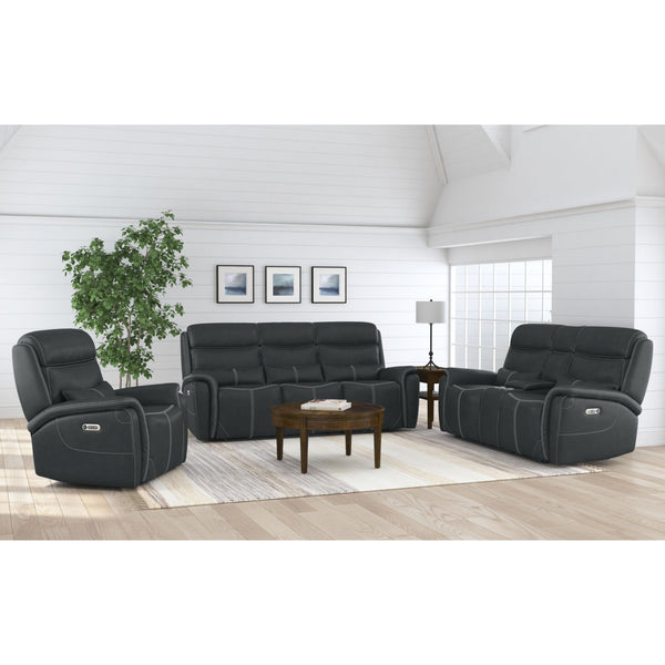 Aruba Power Motion Loveseat with Power Headrest and Console in Pebble Grey