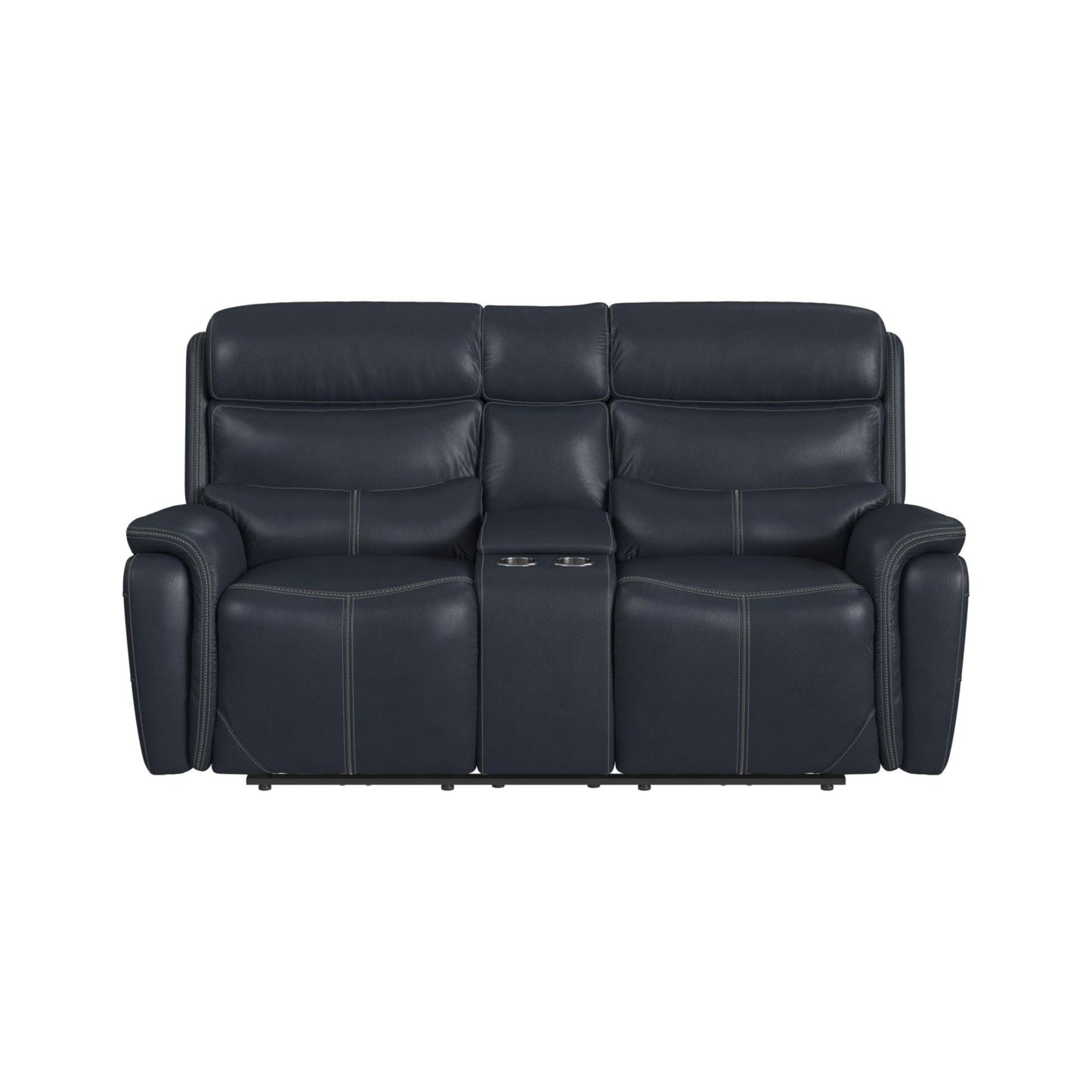 Aruba Power Motion Loveseat with Power Headrest and Console in Pebble Navy