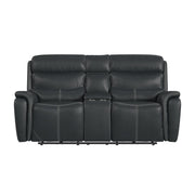 Aruba Power Motion Loveseat with Power Headrest and Console in Pebble Grey