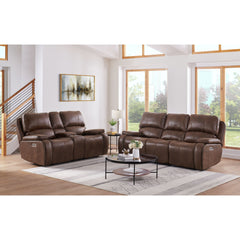 Atlantis 2PC Living Room Set in Heritage Brown-Sofa & Loveseat