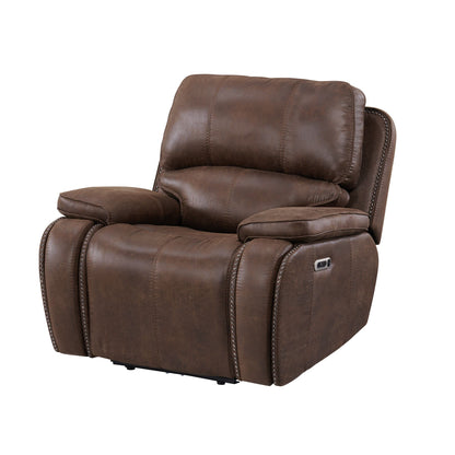 Atlantis 3PC Living Room Set in Heritage Brown-Sofa, Loveseat & Recliner