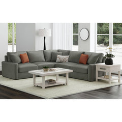 Avalanche End Table with USB in Antique White