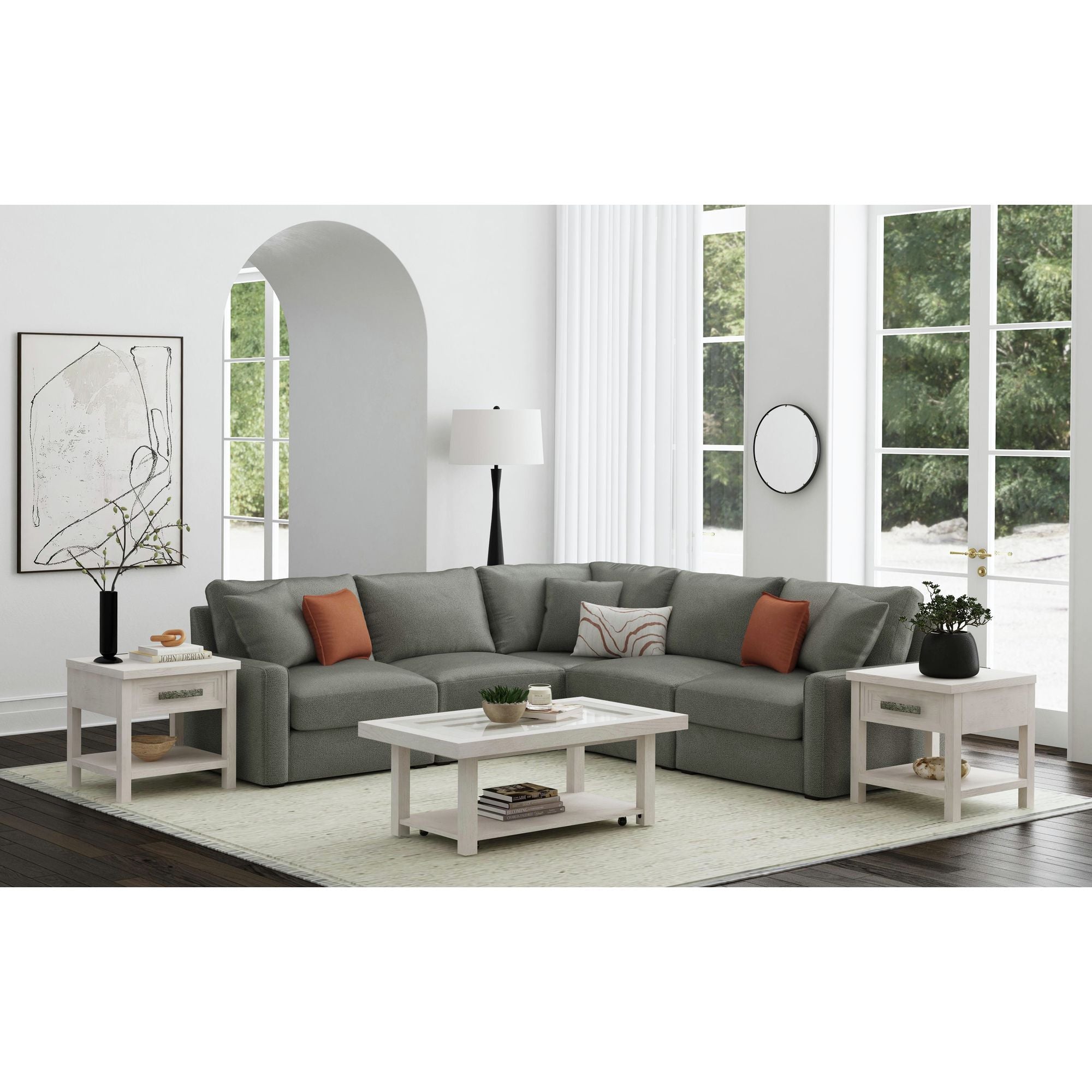 Avalanche 3PC Occasional Table Set in Antique White-Coffee Table & Two End Table