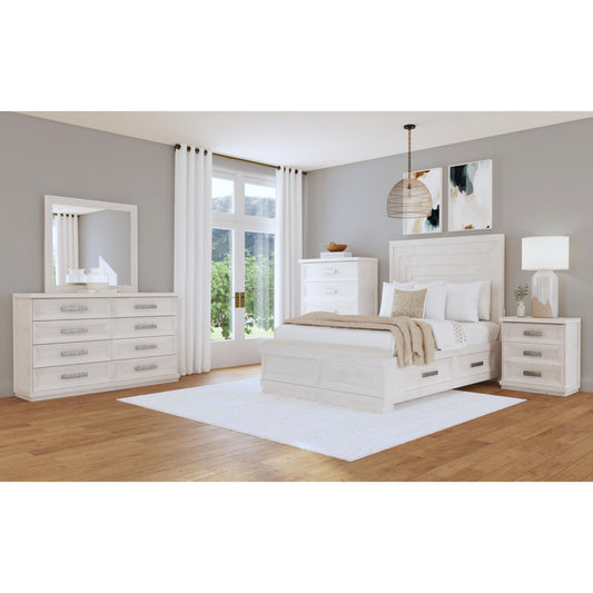 Avalanche Queen Storage 5PC Bedroom Set in Antique White