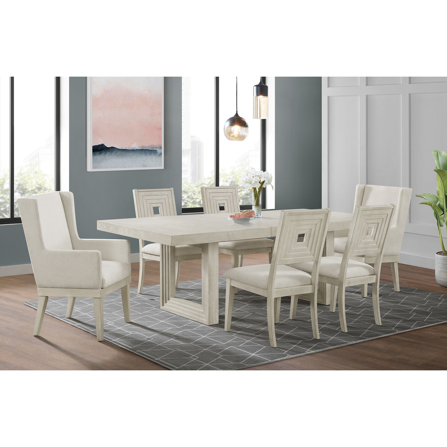 Avalanche Dining Arm Chair in Antique White