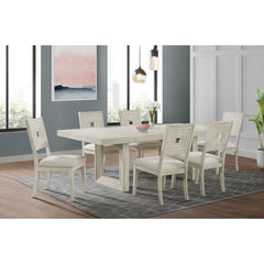Avalanche 7PC Standard Height Dining Set in Antique White-Table and Six Chairs