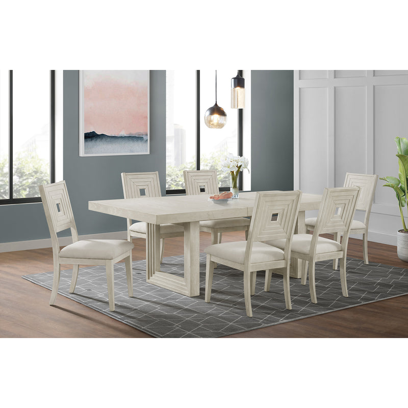 Avalanche 7PC Standard Height Dining Set in Antique White-Table and Six Chairs