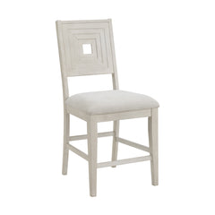 Avalanche 5PC Square Counter Height Dining Set in Antique White-Table and Four Chairs