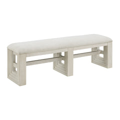 Avalanche 6PC Standard Height Dining Set in Antique White-Table, Four Chairs & Bench