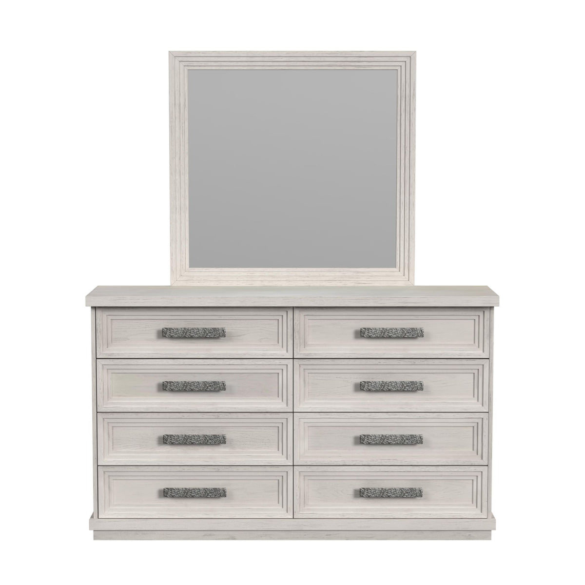 Avalanche Dresser And Mirror Set In Antique White